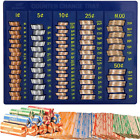 Coin Counter Sorter Money Tray - Blundle with 64 Coin Roll Wrappers – 6 Compartm