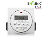 BN-LINK 7Day Heavy Duty Digital LCD Programmable Timer Dual Outlet Plug In Clock