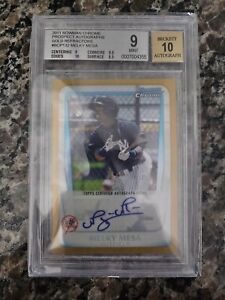 New Listing2011 Bowman CHROME Prospects Gold Refractor Auto Melky MESA Rc /50 BGS 9/BGS 10