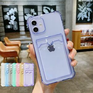 Shockproof Wallet Card Holder Clear Case For iPhone 15 Pro Max 14 13 11 12 XR 87