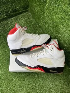 Nike Air Jordan 5 Retro Mid Fire Red size 9 DA1911-102 OG V Clean White