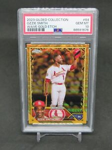 New Listing2023 TOPPS GILDED COLLECTION OZZIE SMITH WAVE GOLD ETCH /75 PSA 10 CARDINALS MG5