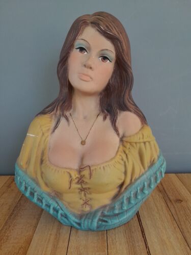 Vintage Holland Mold Wench Ceramic Bust Gypsy Figures Statues