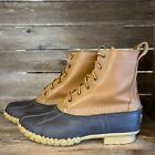 Womens LL Bean Brown Leather Waterproof Duck Ankle Snow Winter Boots Size 9 M