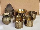 Lot Of 6 Brass/gold Tone Planters