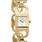 TORY BURCH Gemini Womens Gold Watch, White Square Dial, Sculpted Open Link Band