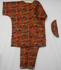 Men's Dashiki Clothing African Traditional Kente Pant Suit Ethnic Set Plus Size