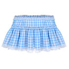 US Sexy Women Men Sissy Crossdress Frilly Lace Mini Flared Plaid Skirt Nightwear