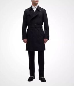 Burberry Men's Kensington Gabardine Lined Trench Coat Size 52 REGULAR