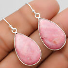 Natural Pink Tulip Quartz 925 Sterling Silver Earrings Jewelry E-1001