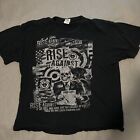 Rise Against Shirt XL Dirt And Roses Black Punk Rock Band Album Tour Tee