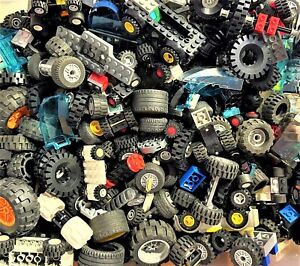 LEGO Bulk WHEELS 1/2 lb pound Tires Axles Hubs Car Rims Lots Parts Pieces L911
