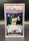 New Listing2023 DOMINIC CANZONE BOWMAN CHROME 1ST Purple Refractor  /250 Auto PSA 9