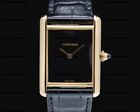 Cartier WGTA0091 Tank Louis Black Dial 18K Yellow Gold WITH BOX AND PAPERS