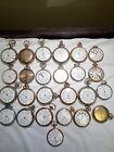 LOT OF 25 VINTAGE AMERICAN POCKET WATCHES WATCH ALL RUN EXCEPT 2 . GF  AND MORE