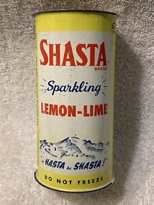 Vintage SHASTA Sparkling Lemon-Lime Steel Flat Top Can, Factory Defect, 10oz.