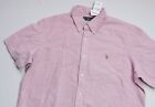 Ralph Lauren Oxford Button Casual Shirt mens Short Sleeve top size L Large red