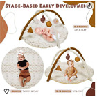 Tummy Time Mat Baby Play Gym 12 Milestones & Skill Development 6 Detachable Toys