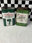2 - Vintage TEXACO Outboard Boat Motor Oil Tin Litho  Cans