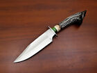 HANDMADE D2 FIXED BLADE HUNTING KNIFE/BOWIE KNIFE- ARTIFICIAL STAG - HB-3256
