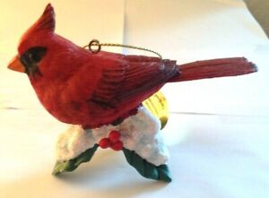 The Danbury Mint – Red Cardinal - Songbird Christmas Ornaments Ceramic 4”