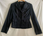 BCBG MAXAZRIA Sm Dark Blue Stretch Cotton Ribbon Blazer Jacket EXC $165 Retail