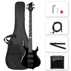 New ListingFull Size Glarry 4 String Burning Fire enclosed H-H Pickup Electric Bass Guitar