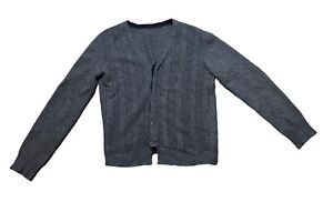 Crossley Men’s Cardigan Sweater Cashmere Merino Wool Gray Made In Italy Size M