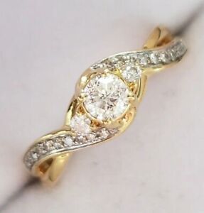 2Ct Round Lab Created White Diamond New Trending Gift Ring 14kYellow Gold Plated