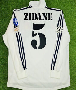 Zidane #5 Real Madrid 2002-2003 Retro Classic UCL Final Long Sleeve Jersey M