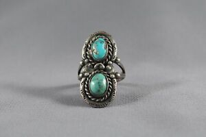 Old Pawn Navajo Turquoise Ring Size 8 1/2