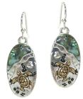 Sea Turtle Earrings Dangle Metal Casting Shell Accent Gift Box Fast Shipping