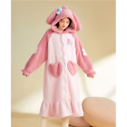 My Melody Pink Pajamas Hooded Dress Sleepwear Flannel Winter Thicken Robes