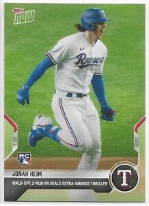 2021 Topps Now Jonah Heim Rookie #590 Walk-Off HR 07/31 Rangers Print Run: 588