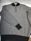 Scott & Charters 100% Cashmere Gray Textured 1/2 Zip Sweater M Scotland $850