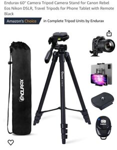 Endurax 60'' Camera Tripod Camera Stand for Canon Rebel Eos Nikon DSLR, Travel