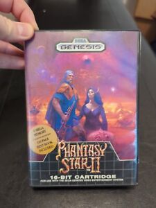 Phantasy Star II 2 (Sega Genesis, 1990) Case,  With Map, Manual
