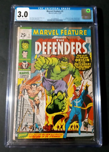 MARVEL FEATURE No. 1 (1971) Origin & 1st Appearance THE DEFENDERS CGC 3.0 GD/VG