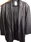 Scully®🔥Midnight Black Leather Men's Blazer Jacket Size 52