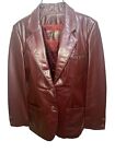 Women's Vintage Etienne Aigner Leather Jacket Coat Blazer Burgundy Size 12