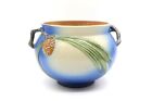 F2 Roseville Pottery: Large Blue Pine Cone Jardiniere Pot Bowl Vase 632-5