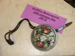1959 Johnson JW-15 3hp outboard motor point plate armature needs ignition coils
