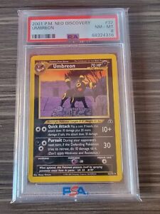 2001 Pokemon Neo Discovery 32/75 Umbreon card Unlimited - PSA 8 NM/Mint