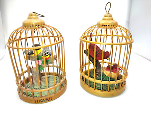 Pair Vintage Birdcage Christmas Ornaments