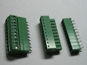 100 pcs 10pin 3.5mm Screw Terminal Block Connector Green Pluggable Type Straight