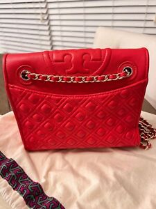 Tory burch Fleming Red shoulder bag women leather