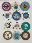 LOT OF 12 ICONIC VINTAGE LAS VEGAS CASINO CHIPS TROPICANA PARIS BINIONS AND MORE