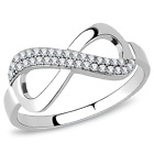 WOMEN'S STAINLESS STEEL CZ INFINITY KNOT BOW  LOVE PROMISE RING SIZE 5-10