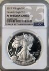 New Listing2021 W $1 T-1 NGC PF70 ULTRA CAMEO PROOF SILVER HERALDIC EAGLE TYPE 1 #5002