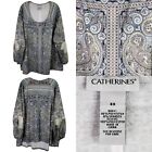 Catherines Tunic Shirt Womens Plus Size 3X Blouse Popover Printed Paisley Top